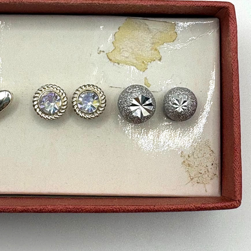 Vintage Avon 7 Pair Assorted Earrings Gift Set with Original Box NOS