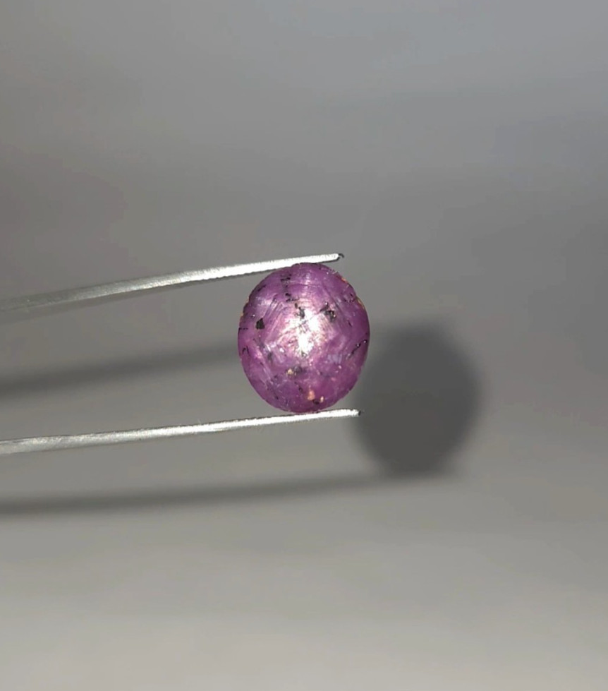 Natural 14.10 Ct Star Ruby Purplish Red Oval Cabochon loose gemstone