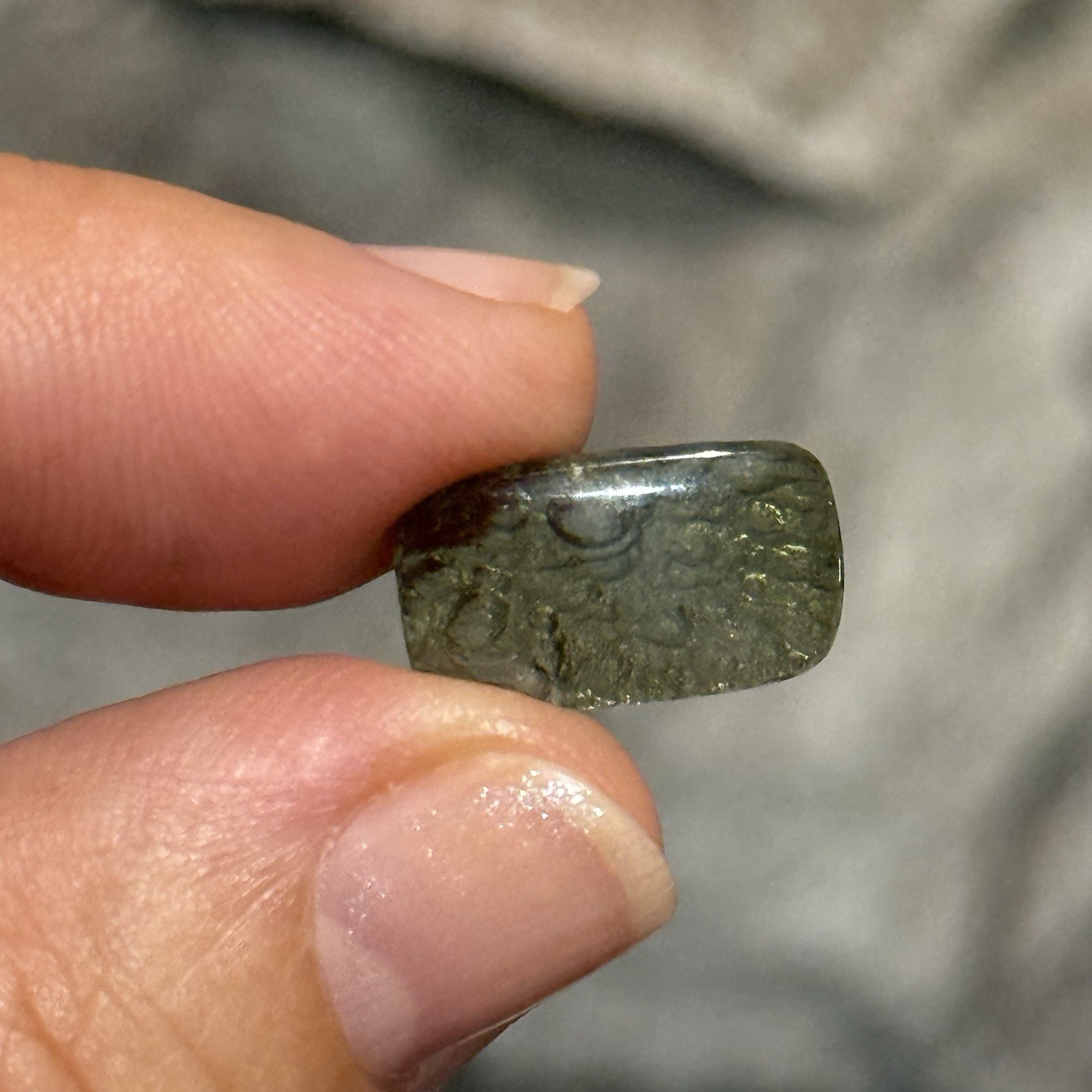 3.25ct 16c9x2.8mm Natural Moldavite Gemstone Cabochon Ring Gem