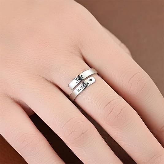 I F♡Cking Love You Ring for Women, Hope Rings Adjustable Stainless Steel Silver.