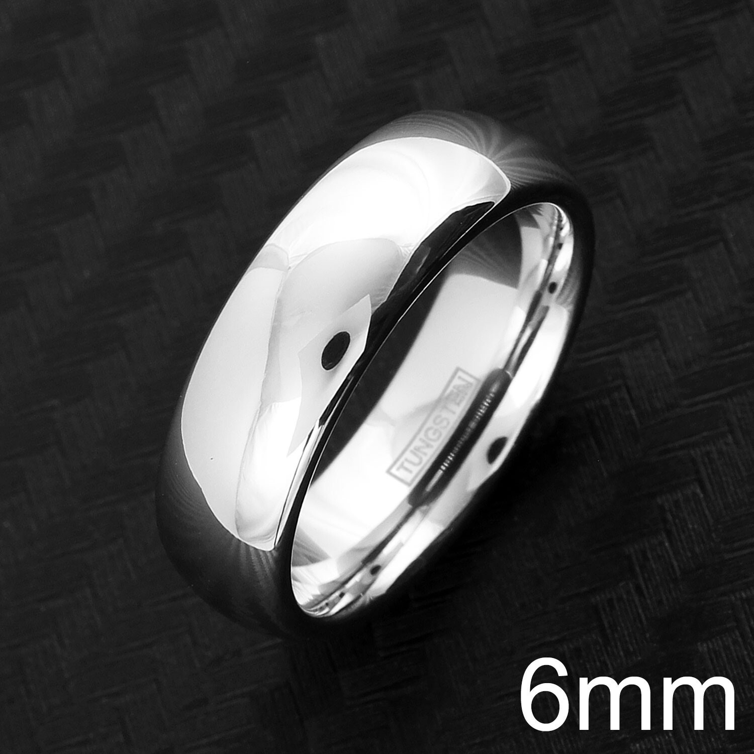 6/8mm 925 Sterling Silver Plated Tungsten Plain Polished Men’s Wedding Band Ring