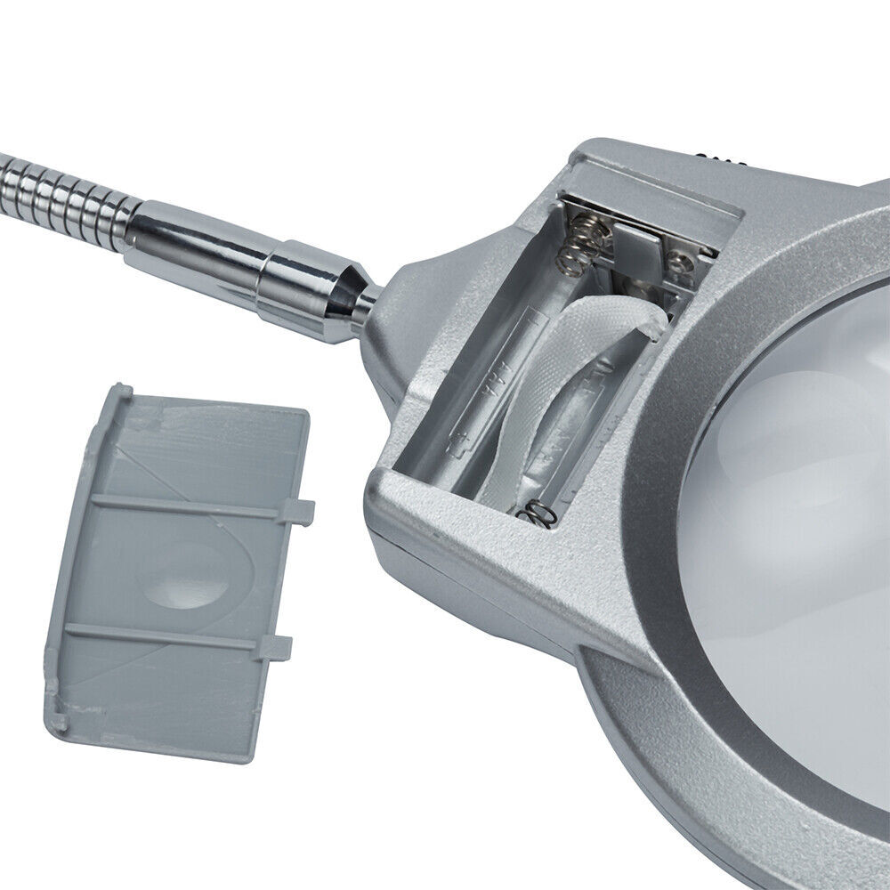 Magnifying Glass LED Light Hands Free Desk Lamp with Clamp Reading Close Work