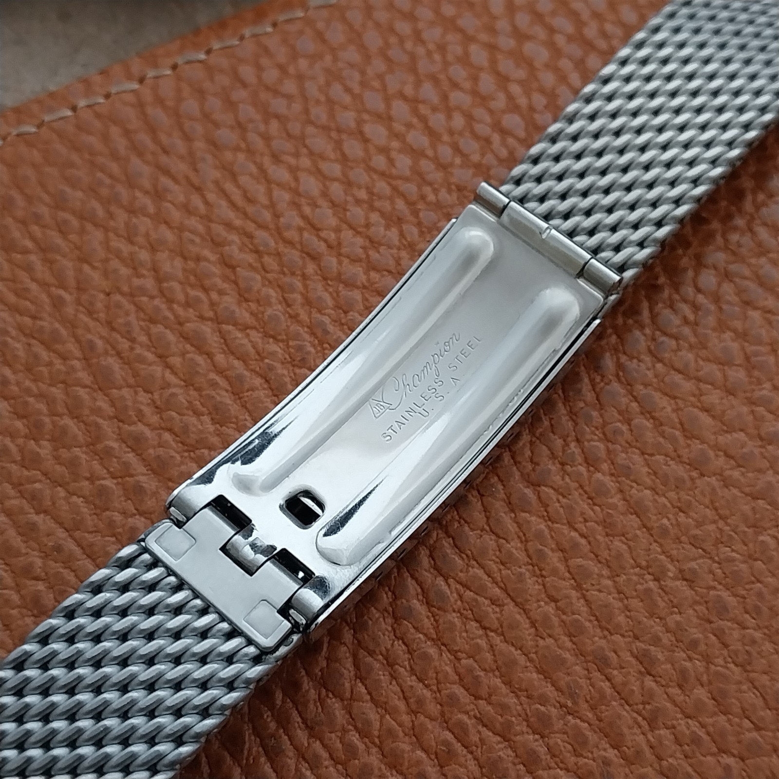 22mm Stainless Steel Thick Mesh Long JB Champion Unused 1960s Vintage Watch Band