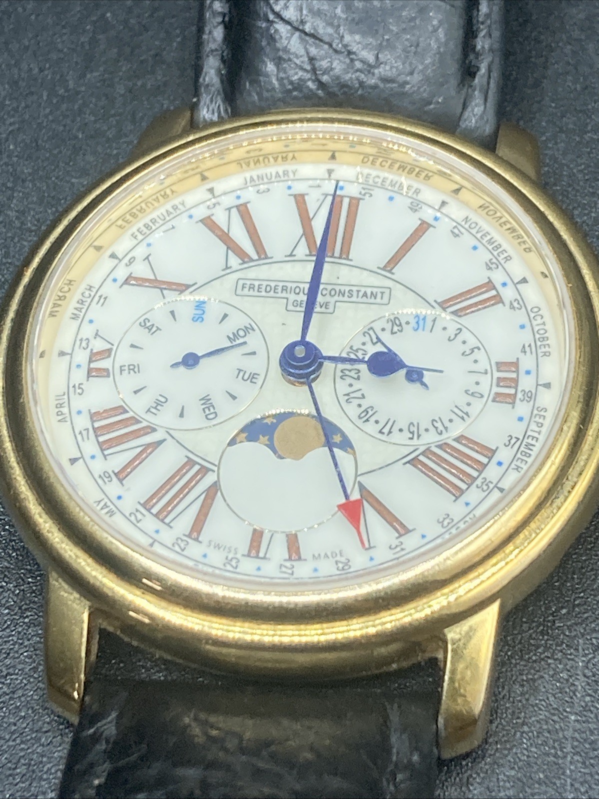 Frederique Constant FC270X3P4/5/6 Moon Phase 38mm Quartz Men’s Watch – For Parts