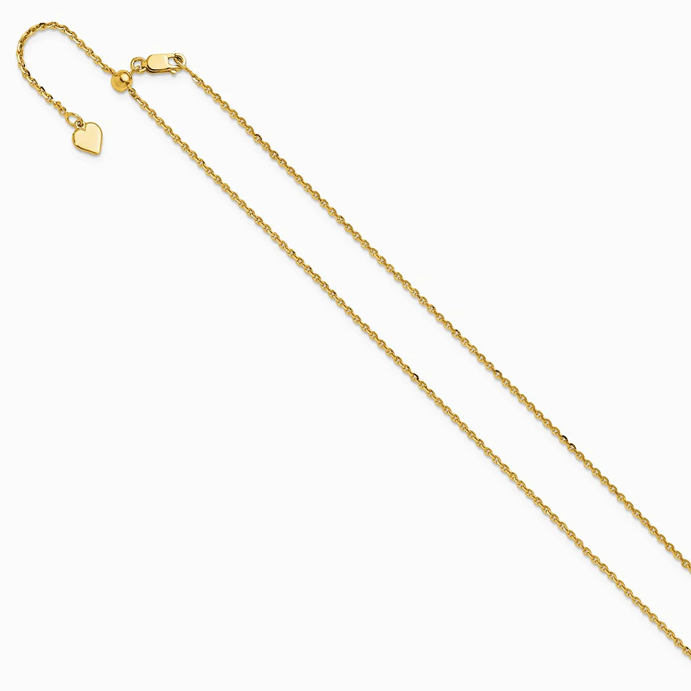 Sterling Silver Gold-Plated Adjustable 1.75mm Cable Chain Necklace 22″-30″