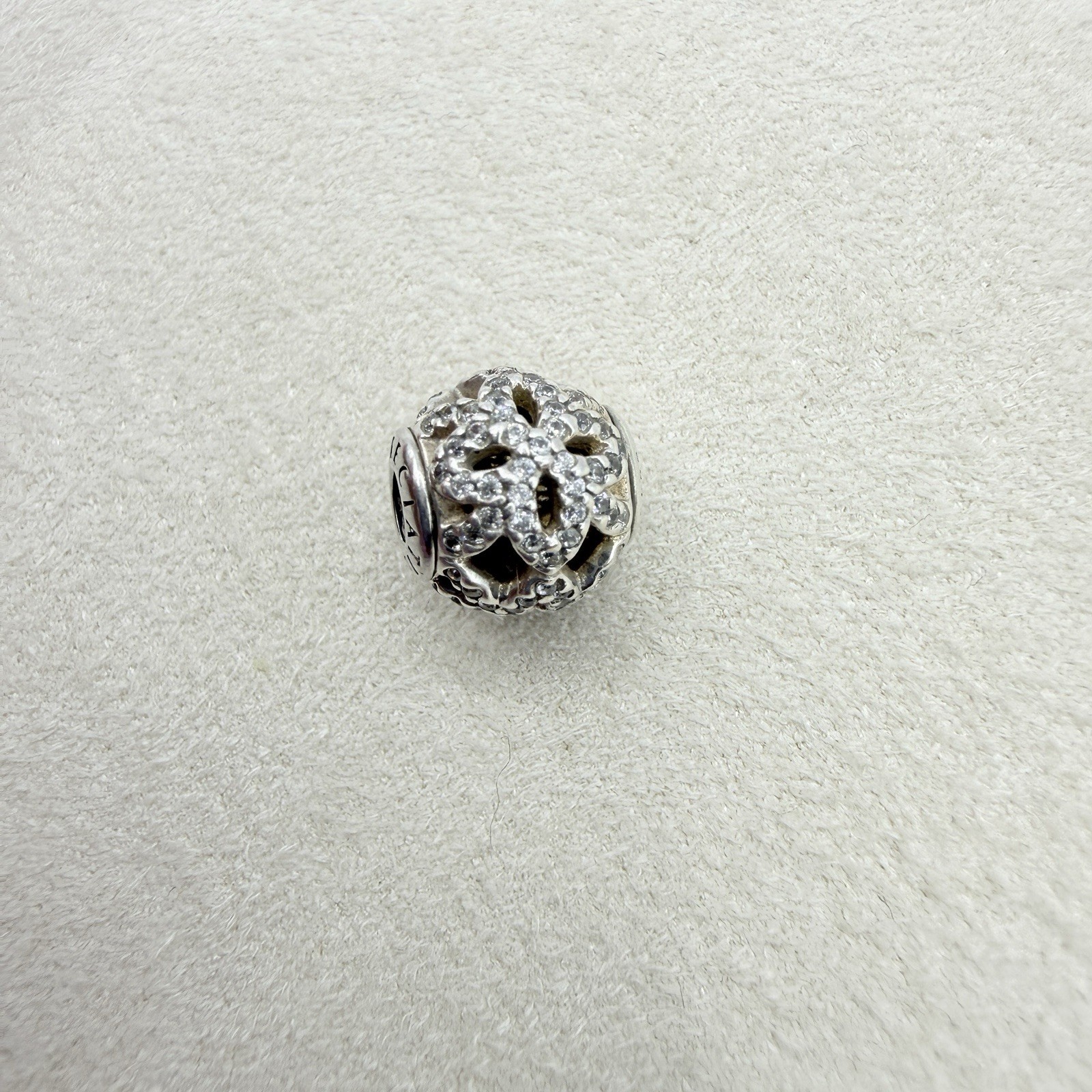 Pandora Essence Collection Appreciation Charm Clear CZ Pave Bead Charm