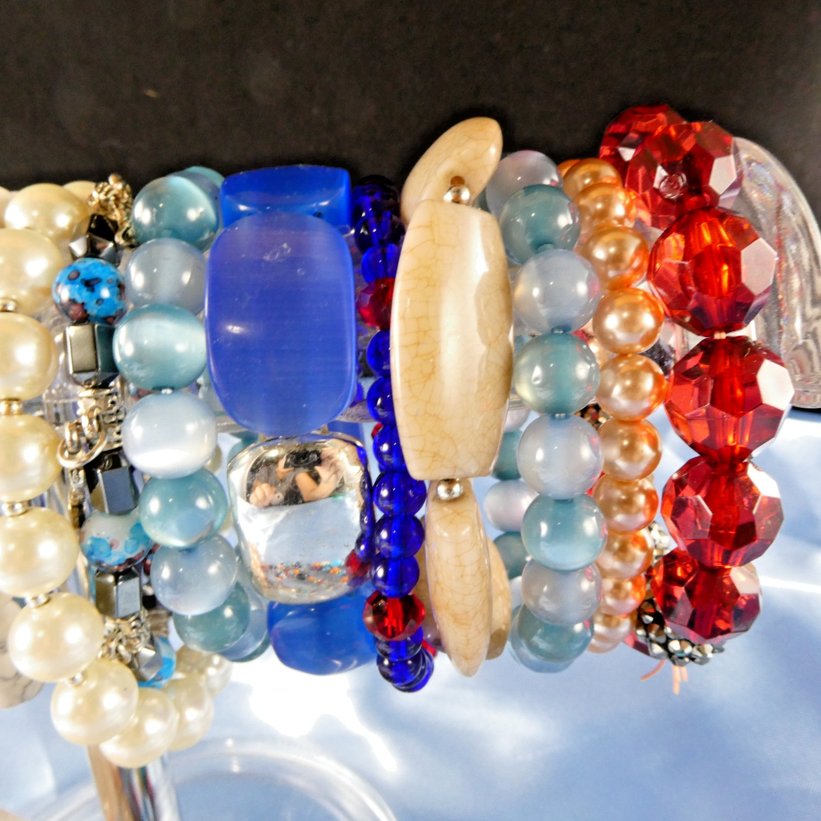 Lot of 20 Stretch Bracelets Expansion Colorful Fun to Wear Beaded Fits All Sizes