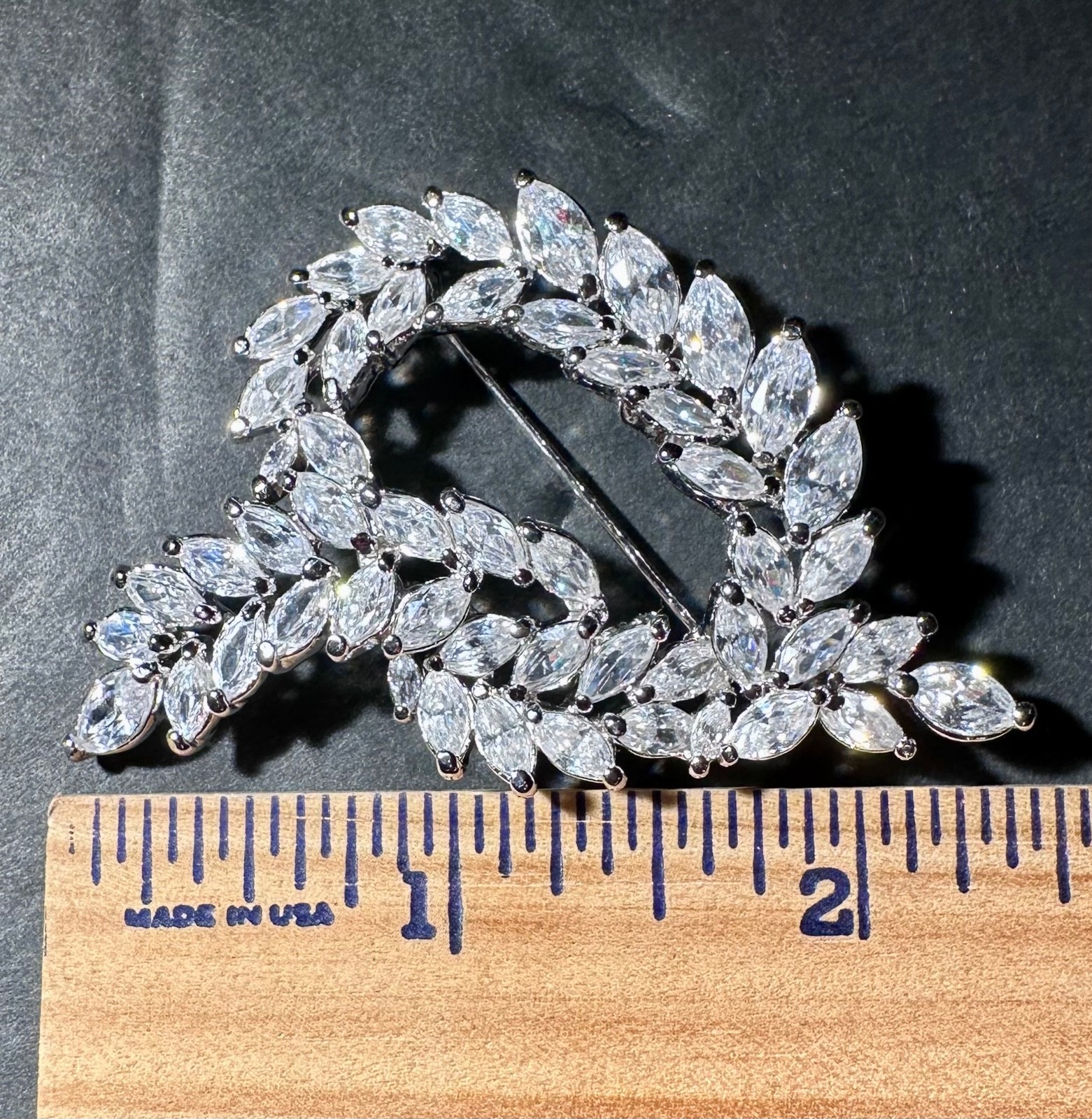 VTG Nolan Miller Glamour Collection Magical Marquise Knot Pin Red Carpet Bling