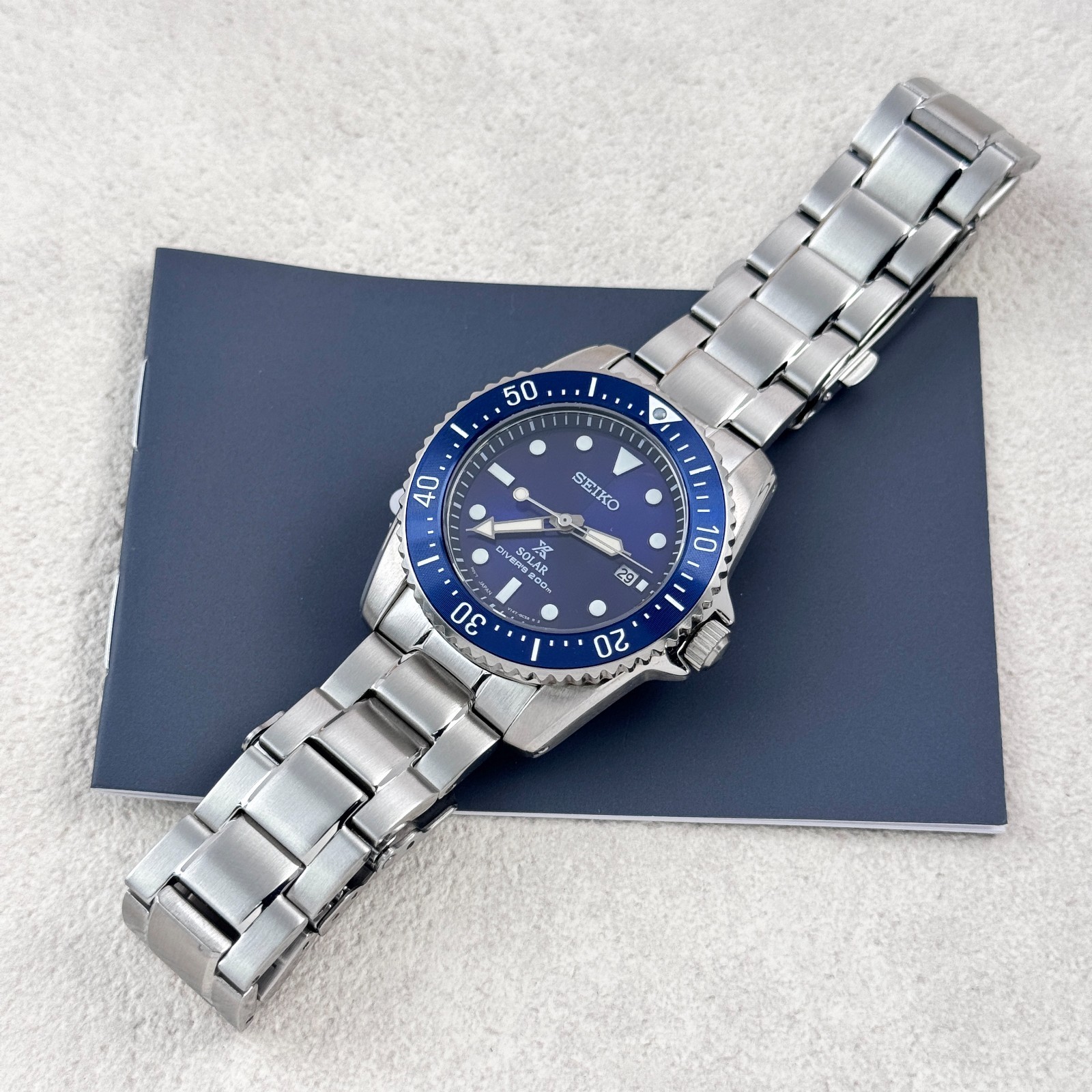 Seiko Men’s Prospex Sea SNE585 Blue Dial Stainless Steel Solar Dive Watch 38.5mm
