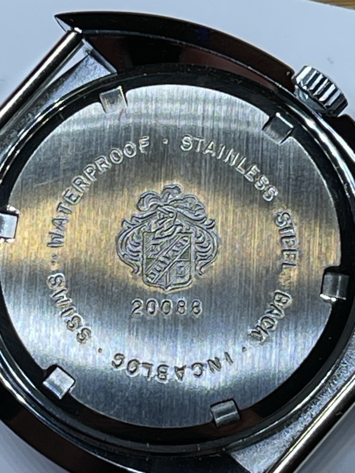 Duward Watch Case Stainless 20088 Incabloc Waterproof Swiss 38mm Good Cond.