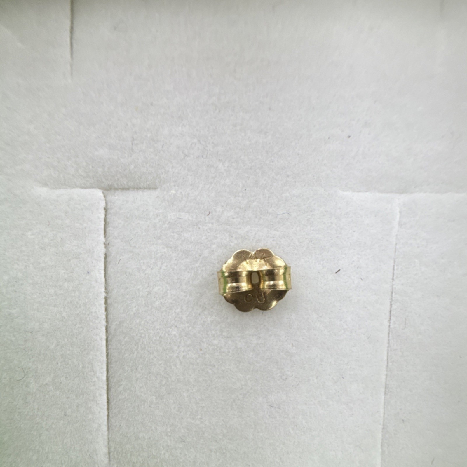 14k Yellow Gold Oval Citrine with diamond Stud Earrings Butterfly push back