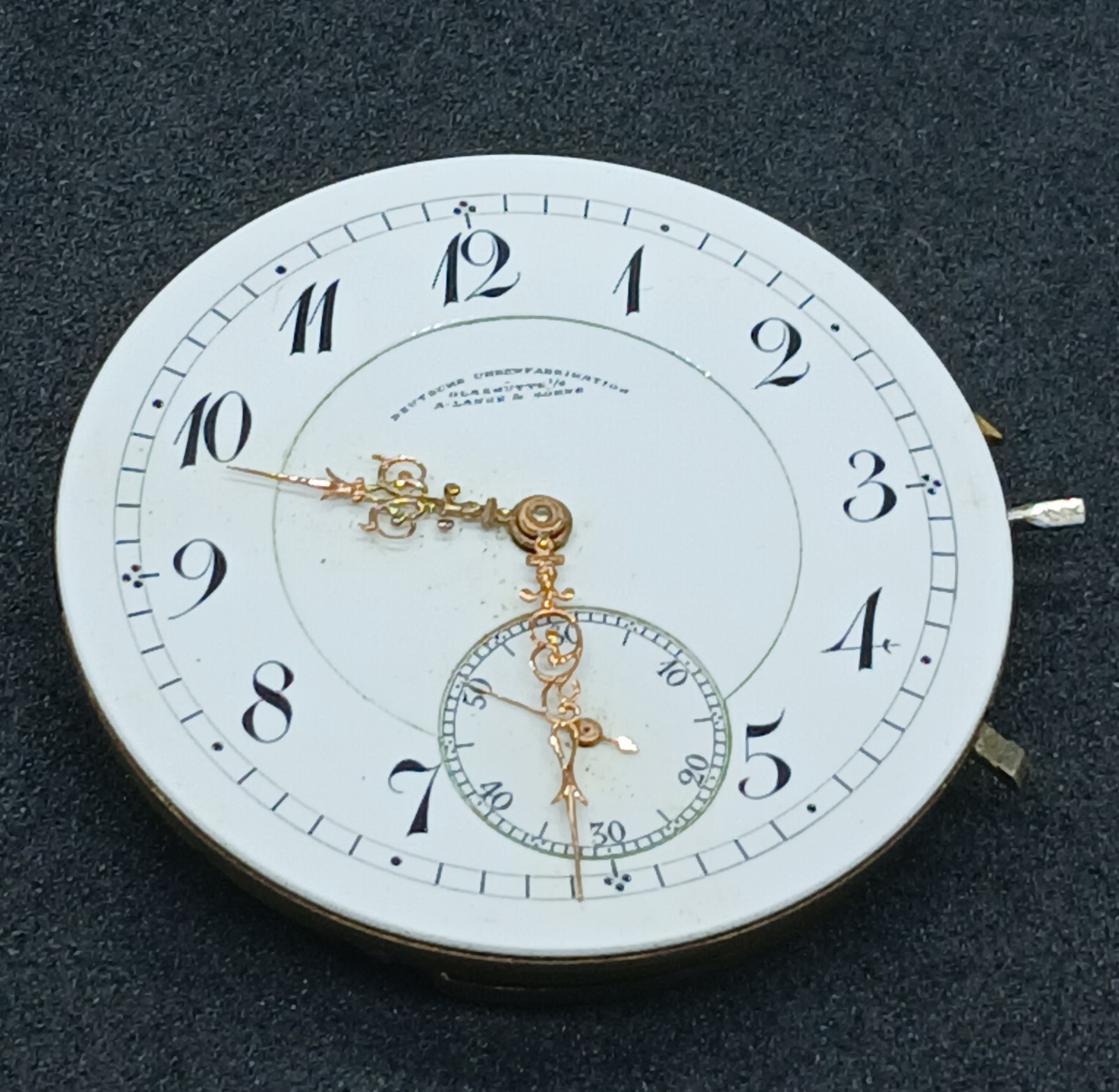Vintage A. Lange & Söhne Glashutte Pocket Watch Movement N°54083 Dial 43mm