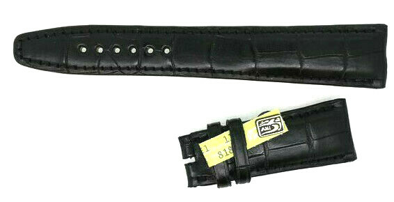 Crocodile Watch Strap 20 22mm Suitable for -faltschließe (18mm) Black / 71