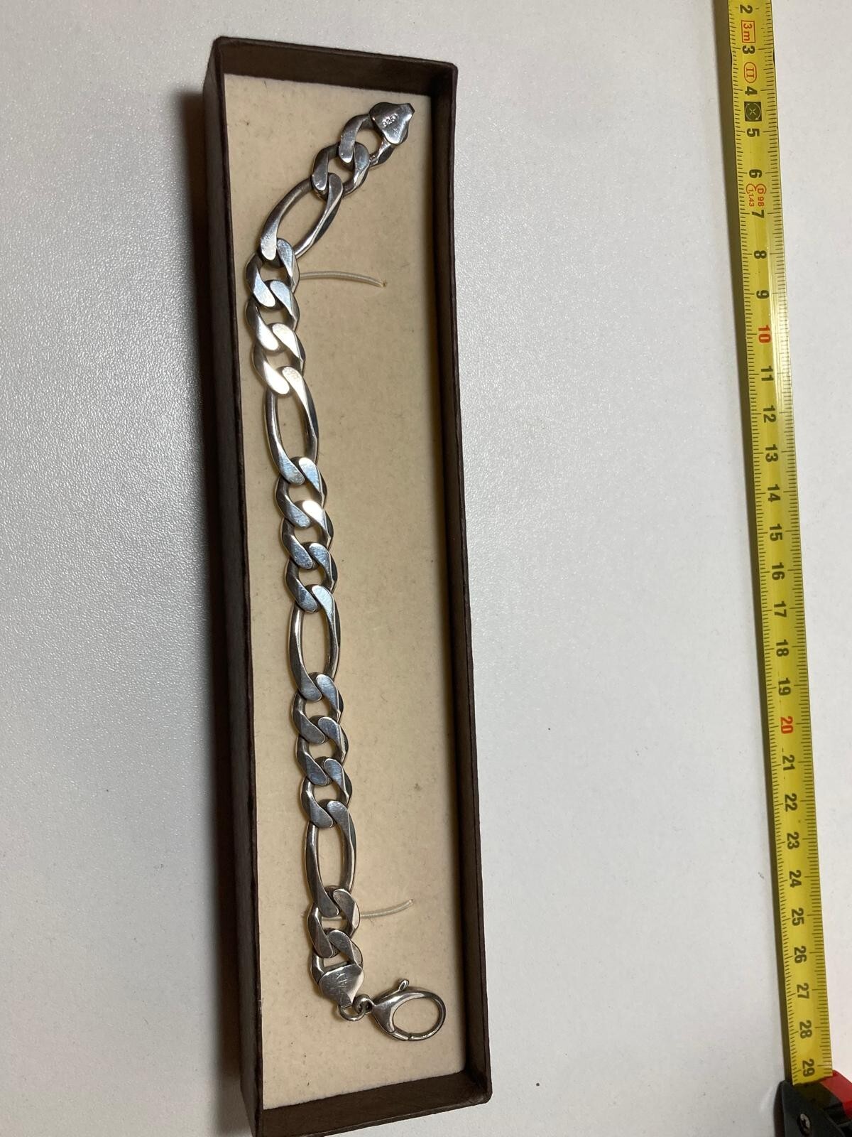 925 Silver Flat Chain Bracelet Made in ITALY Used Polished