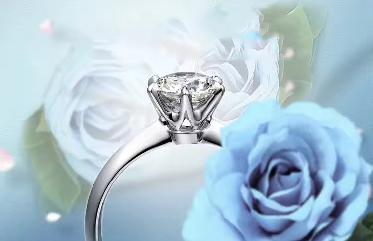3CT Round Moissanite Engagement Ring Sterling Silver VVS1 Bridal Ring with GRA