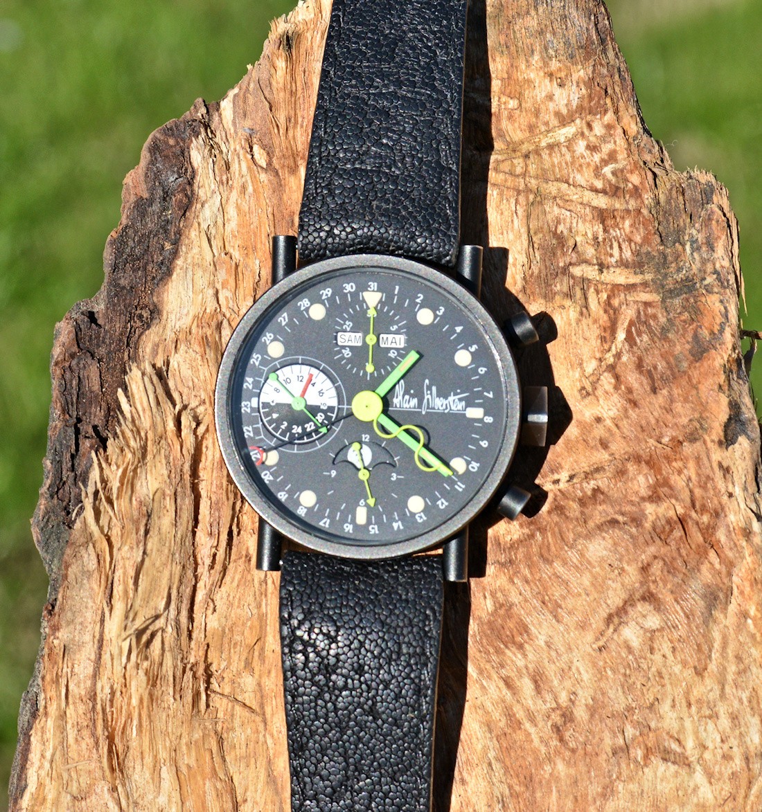 Very Rare Alain Silberstein Krono 1 Black PVD Steel Limited Edition Bauhaus
