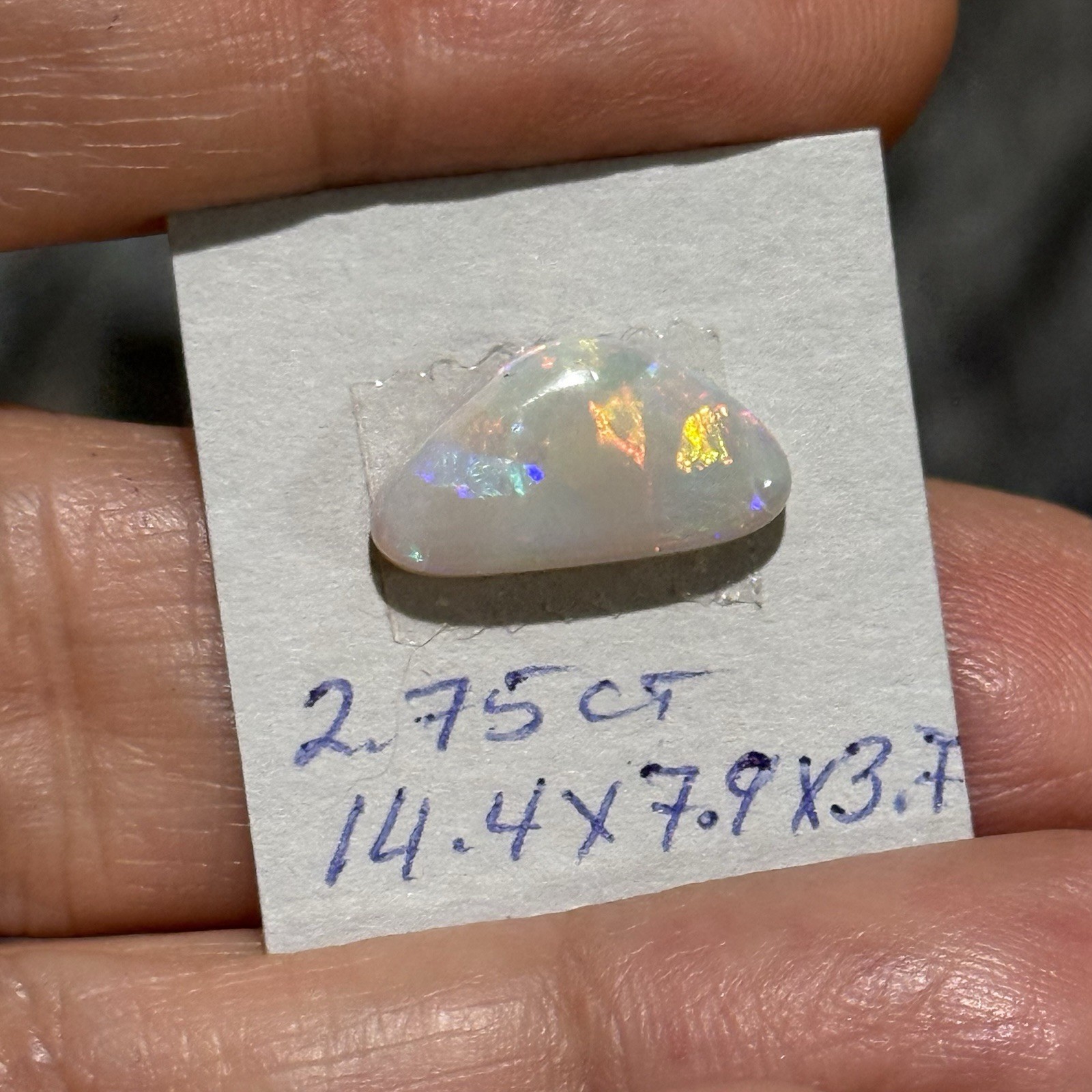 2.75ct 14.4×7.9×3.7mm Lightning Ridge Australian Crystal Opal Cabochon Gem