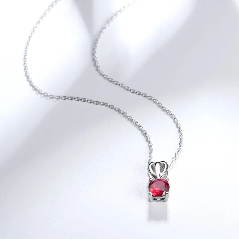 1 Carat Ruby Pendant Round Cut Pendant Necklace Gift for Her Gorgeous Pendant