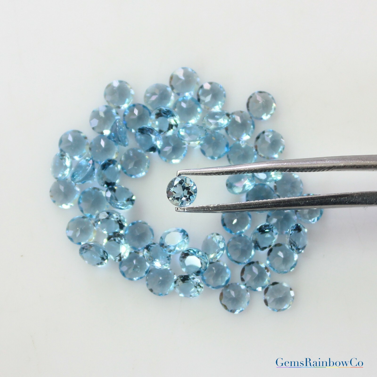 Natural Aquamarine Round Cut loose gemstone, deep blue colour, AAA, 1.5mm to 6mm