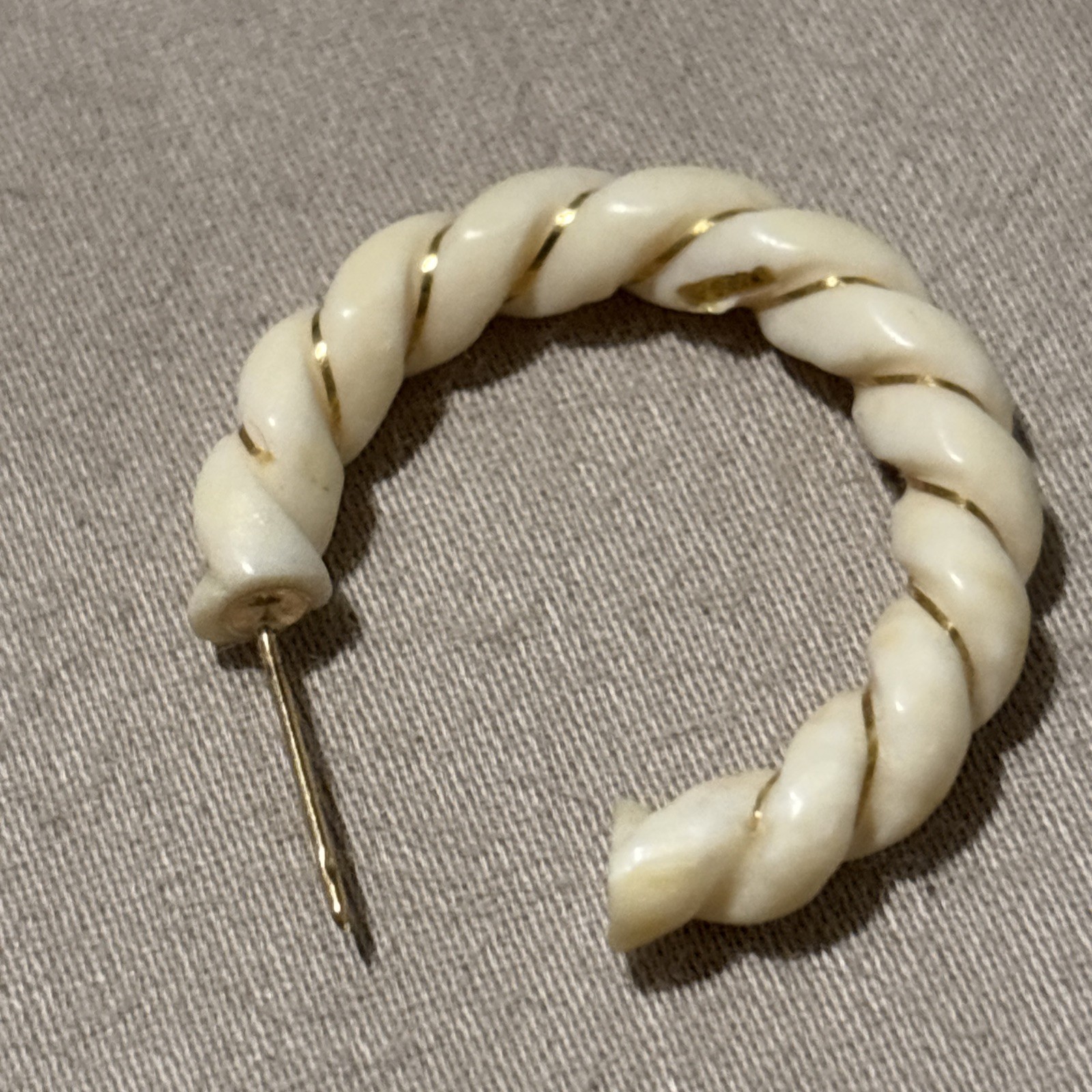 14K 585 Bone Half Hoop Earrings – SEE MY OTHER BONE SOLD SEPARATELY