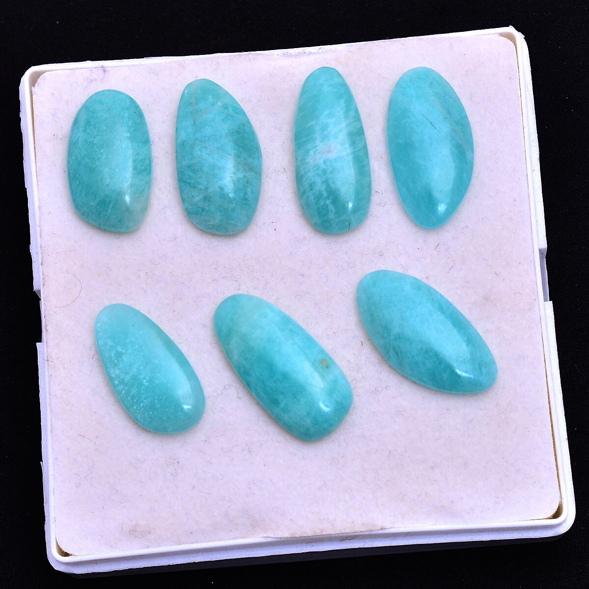 7 Pcs Natural Amazonite Untreated 25mm-29mm Cabochon Loose Gemstones Wholesale