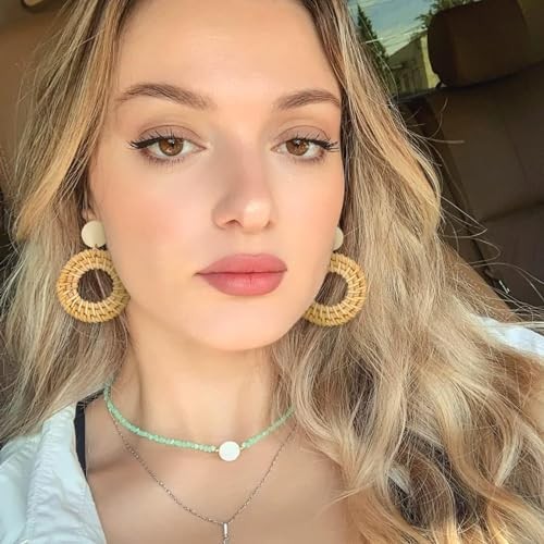 9 Pairs Drop Dangle Earrings boho Fashion Jewelry Rattan Acrylic Statement
