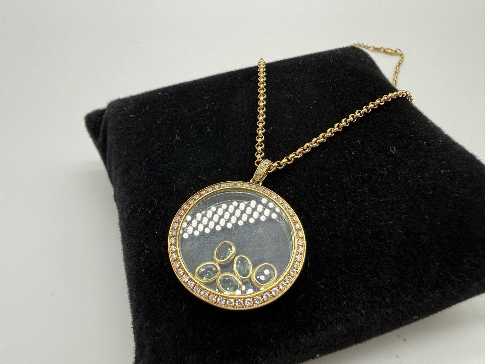Mark Henry 18K Gold Natural Alexandrite Diamond Pendant Necklace 0.70CT w/Box