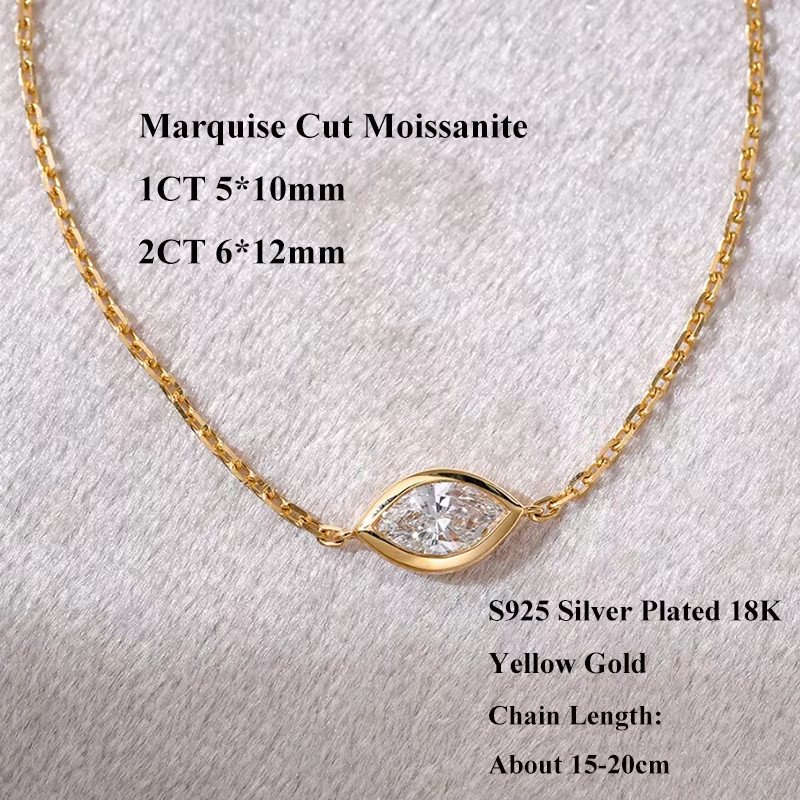 1/2ct Marquise Cut Real Moissanite Bracelet Women Gift 925 Sterling Silver Chain