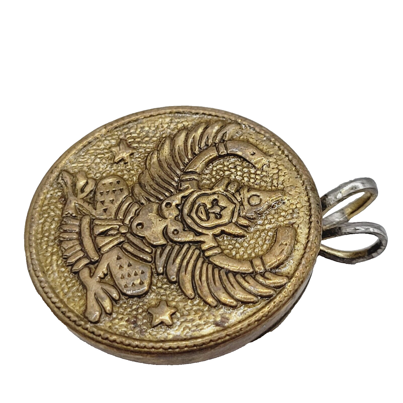 Tibetan Copper Garuda Amulet Pendant Buddhist Phaya Krut Talisman Button Pendant