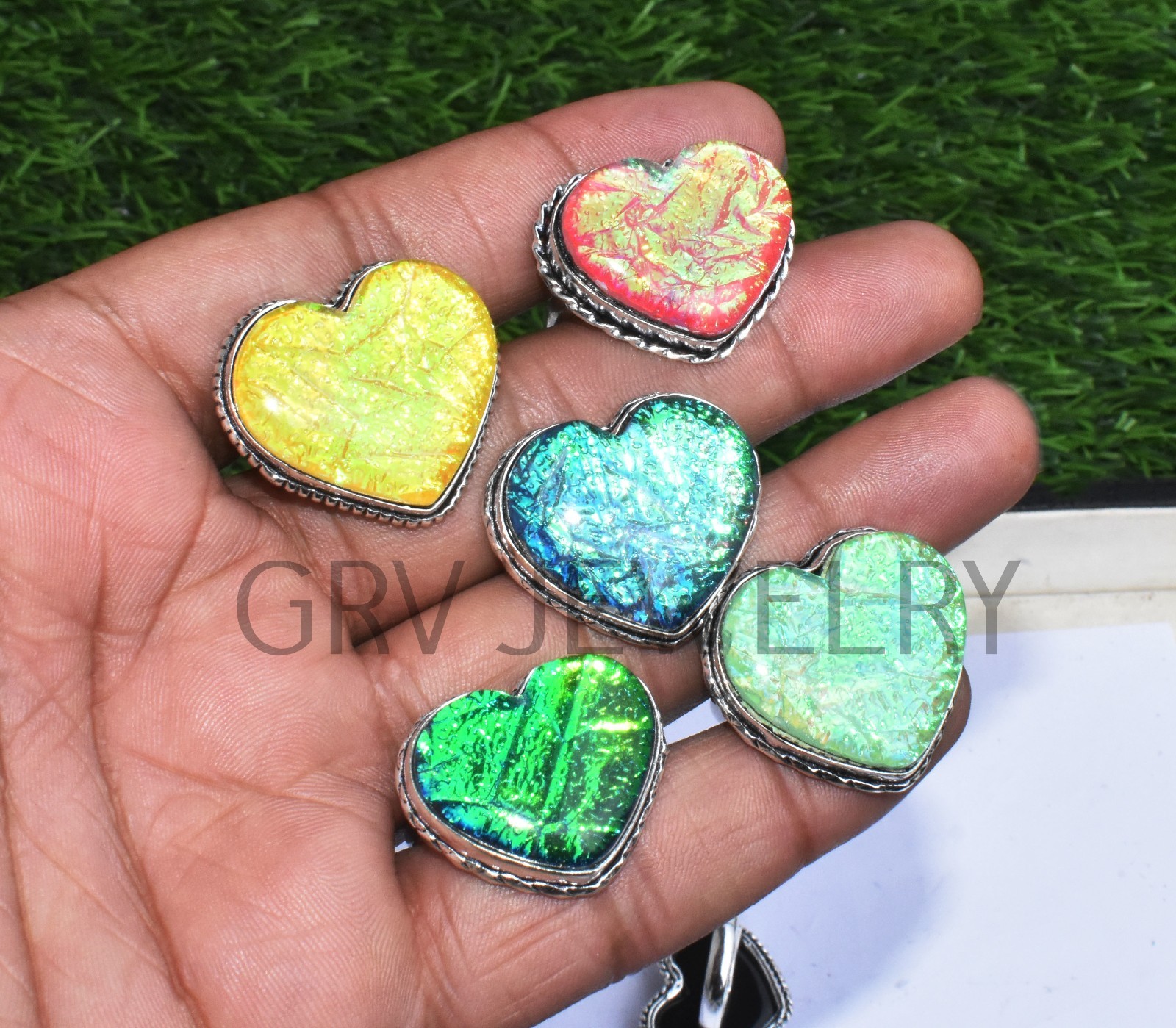 1-500 Pcs Australian Triplet Opal In Heart Rings Lot Bulk: Silver Plated Whr-71