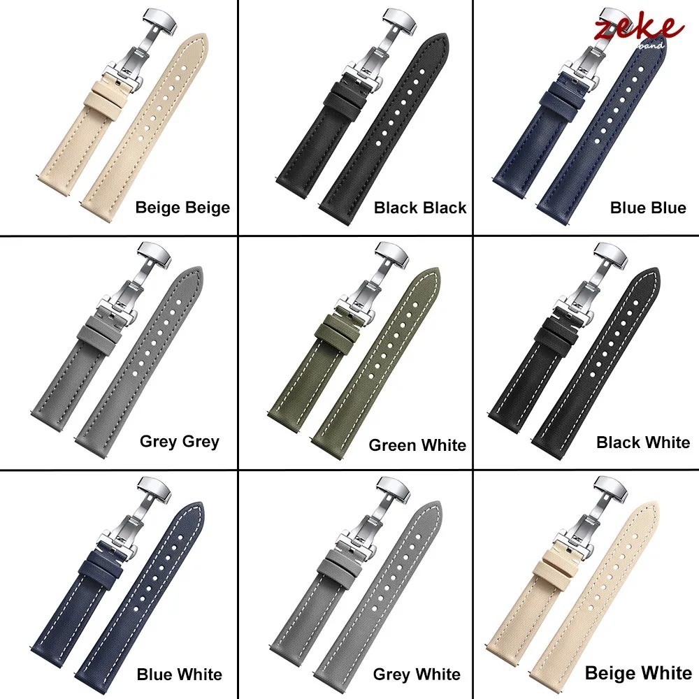 Waterproof Sailcloth Watch Band Nylon Strap Quick Release 18-22mm Durable New