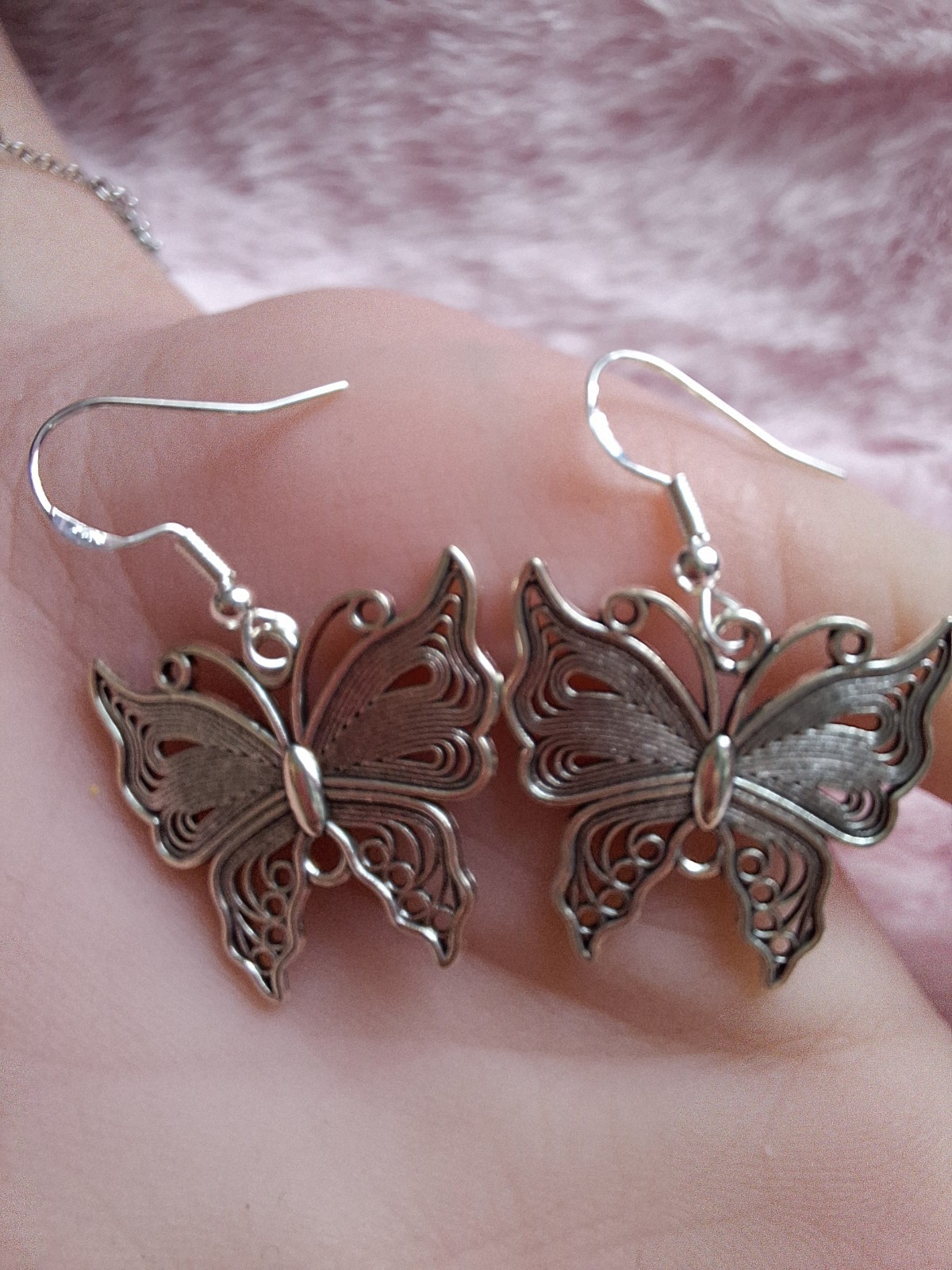 Silver Hook Earrings with Beautiful Butterfly Charm for Women Fashion Jewelry