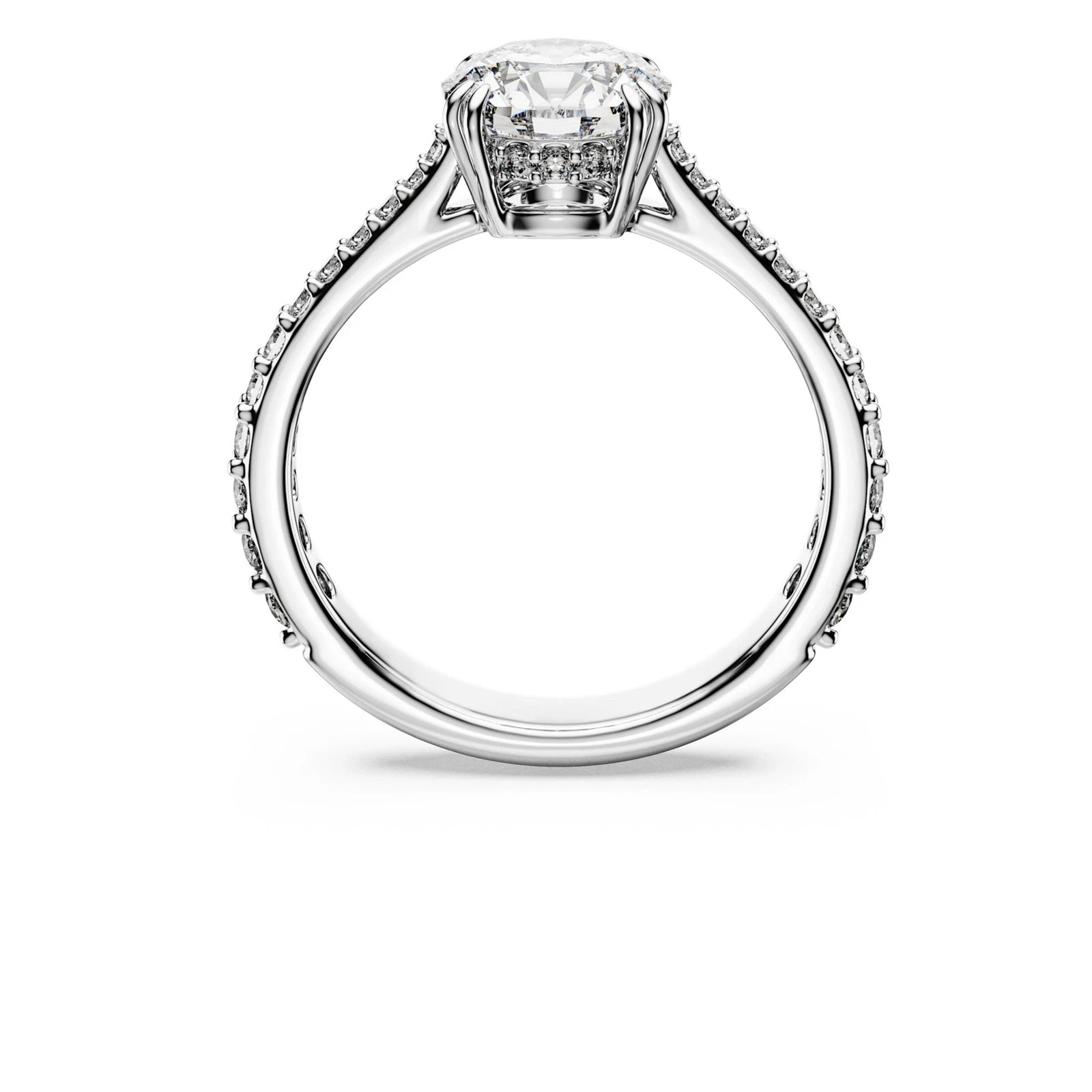 Swarovski Stilla Cocktail Ring Round Cut Pavé White, SIZE 6, 7, 8 NEW.