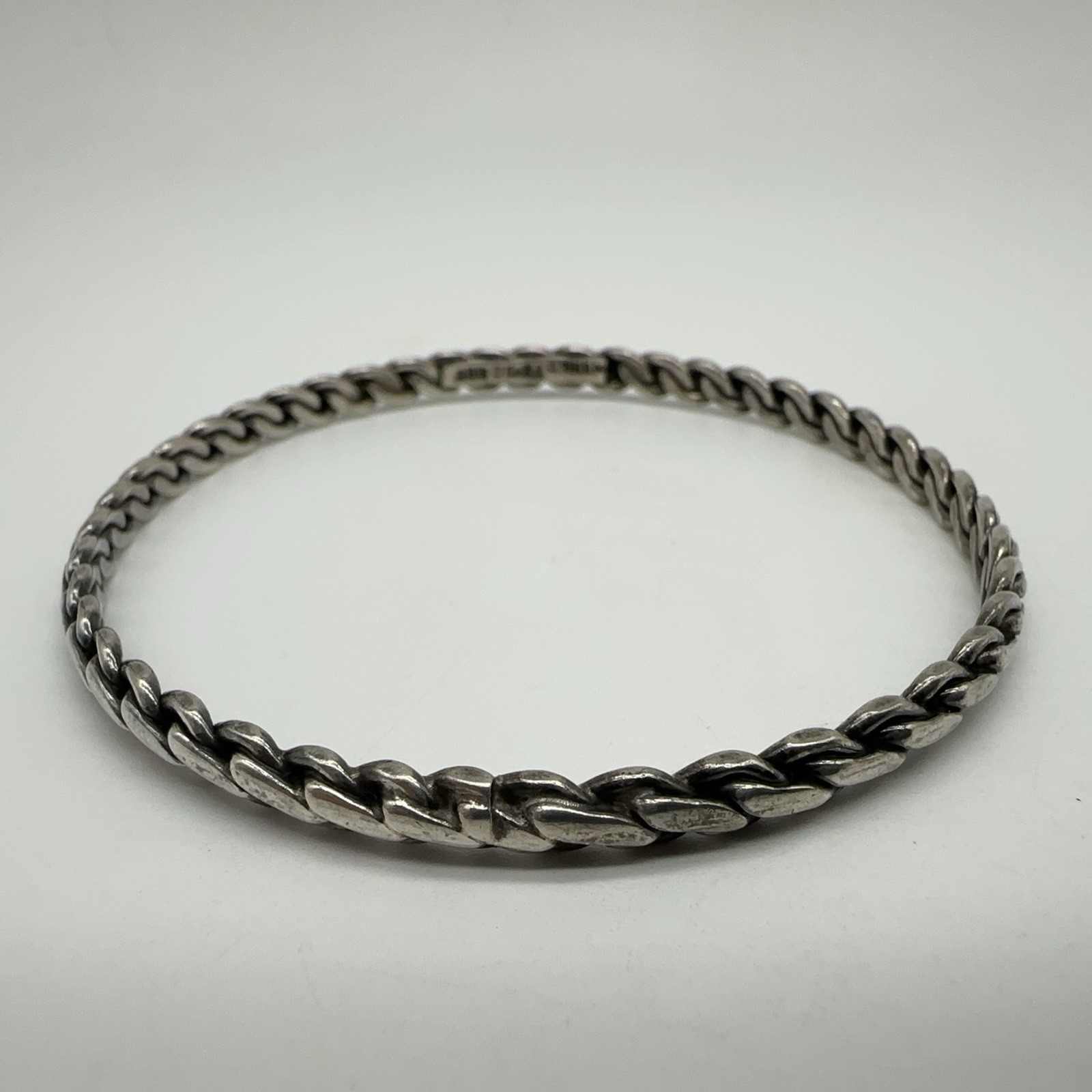VTG Taxco Mexico Sterling Silver Twist Bangle Bracelet 18.3g #bct