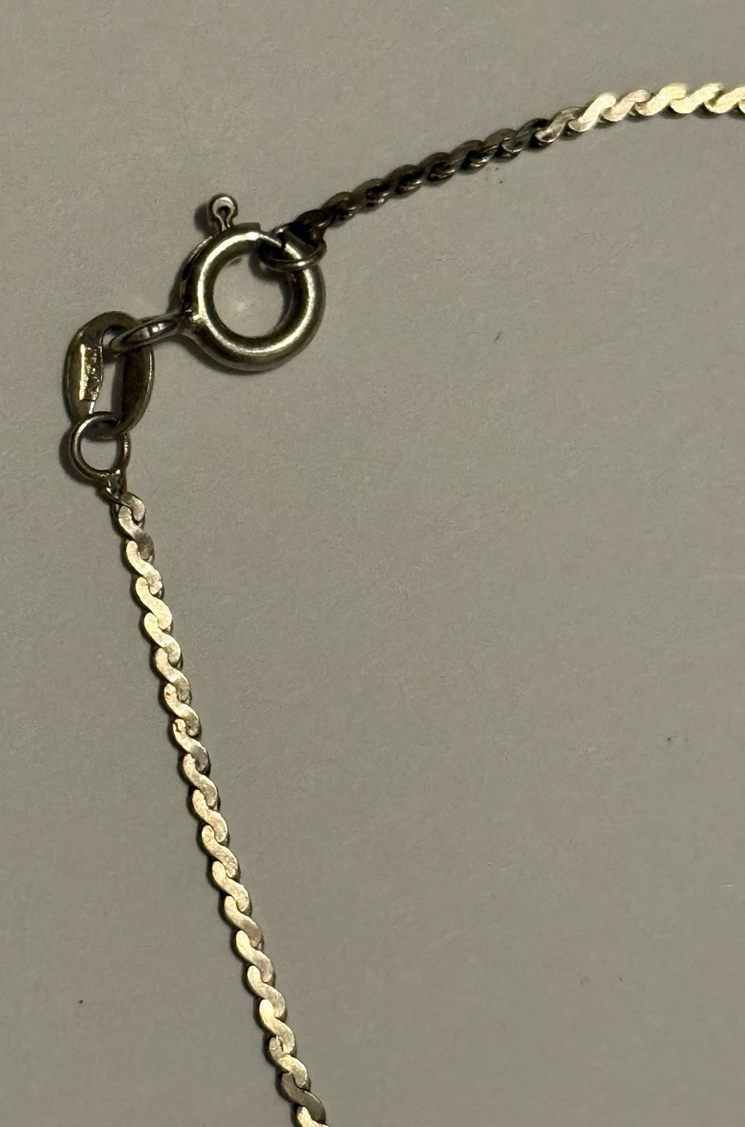 Vintage UnoAerre Italy 925 Sterling Silver Serpentine Flat Link Chain Bracelet7”