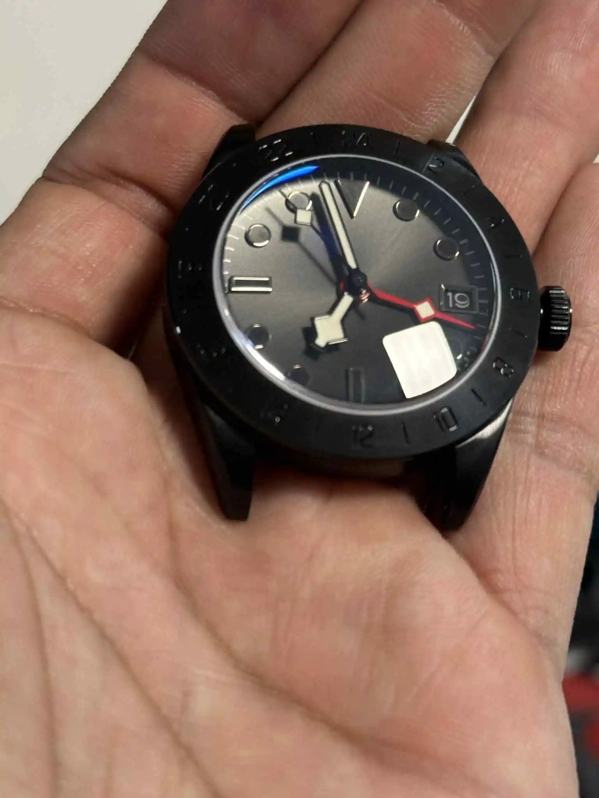 40mm Dive Watch Case PVD Black Finish Sapphire Crystal For NH34 NH35 NH36