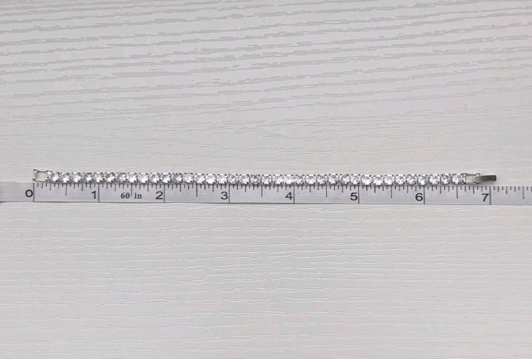 Tennis Bracelet Sterling Silver Cubic Zirconia Stunning Classic Luxury Modern