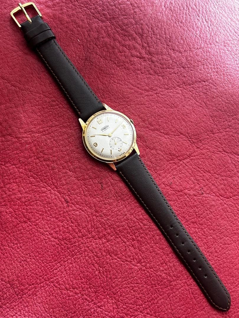 Aureole Mechanical (Manual) Black Dial Wristwatch