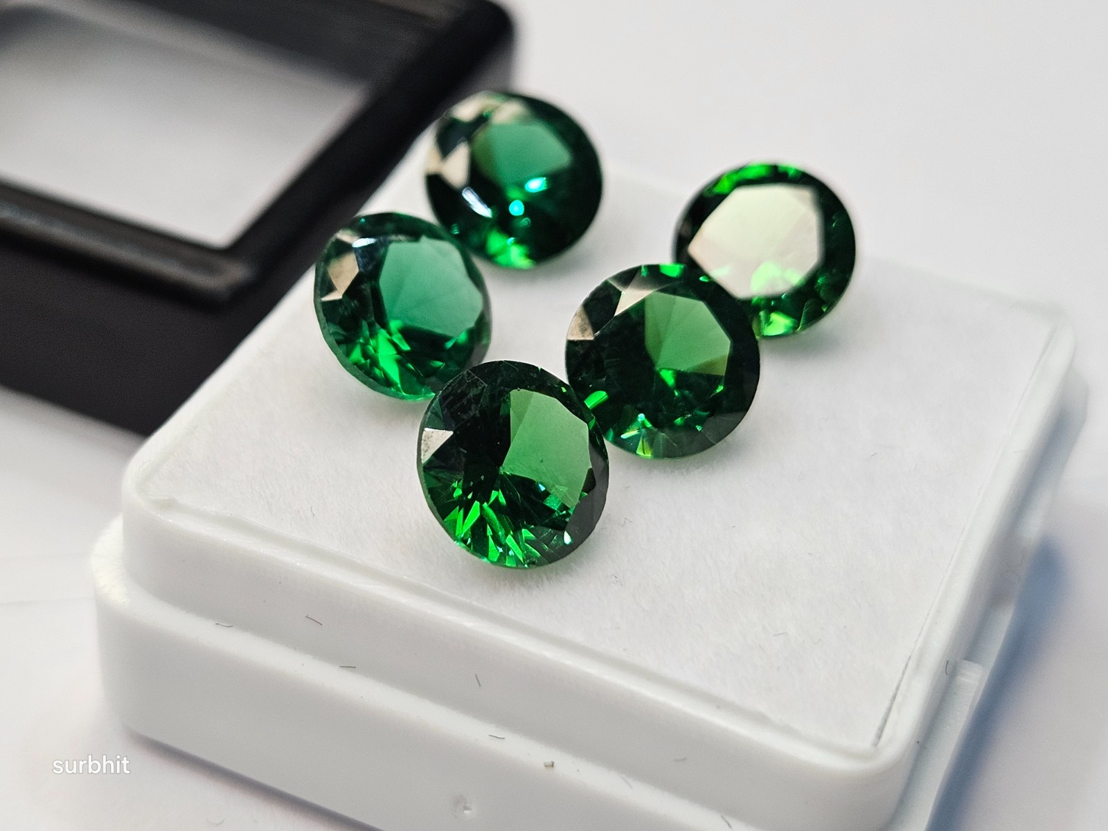 AAA Colombian Emerald Round Cut 8-9 Ct 5Pcs Green Certified Loose Gemstone