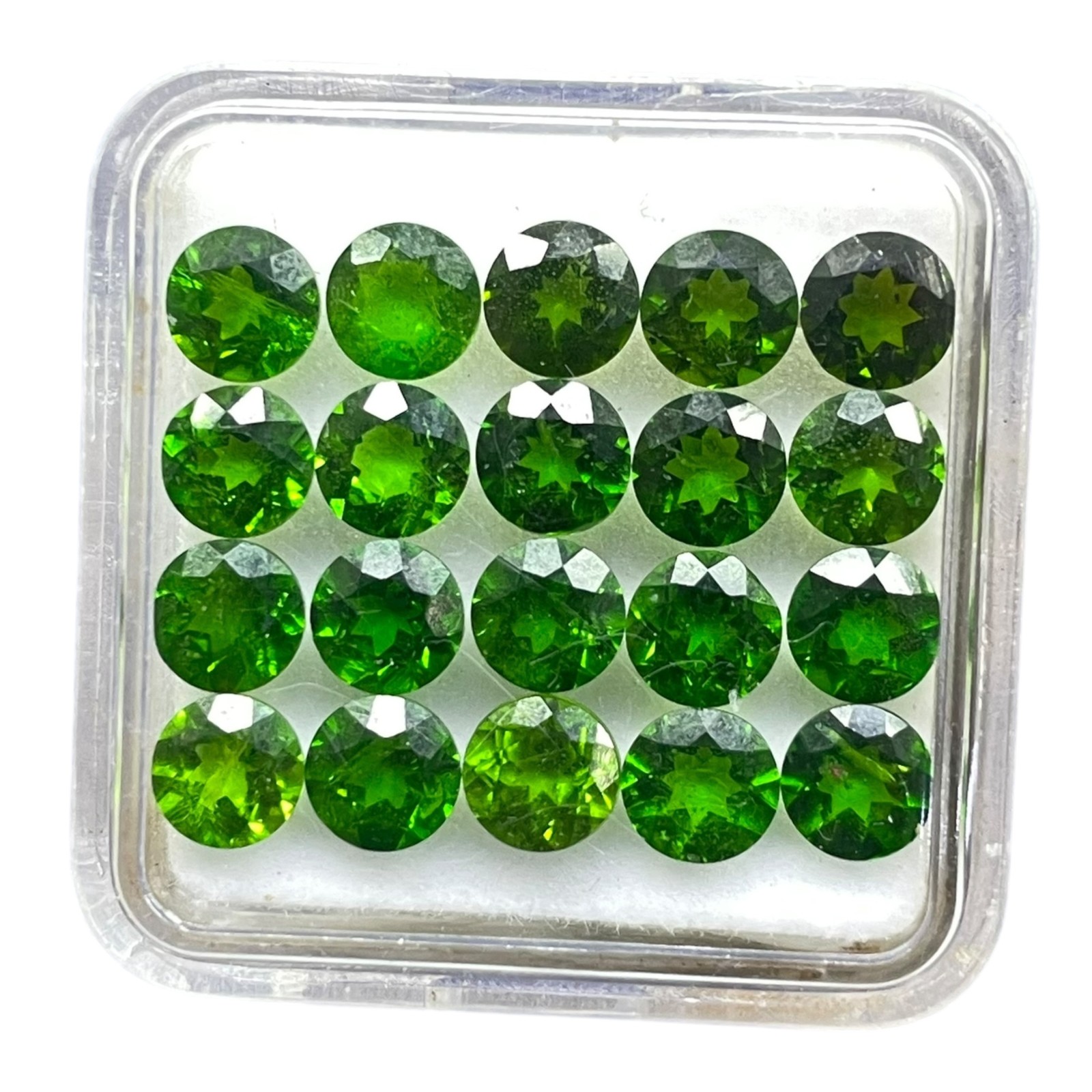 10 Pcs Natural Chrome Diopside 5mm Round Cut Vivid Green Loose Gemstones Lot