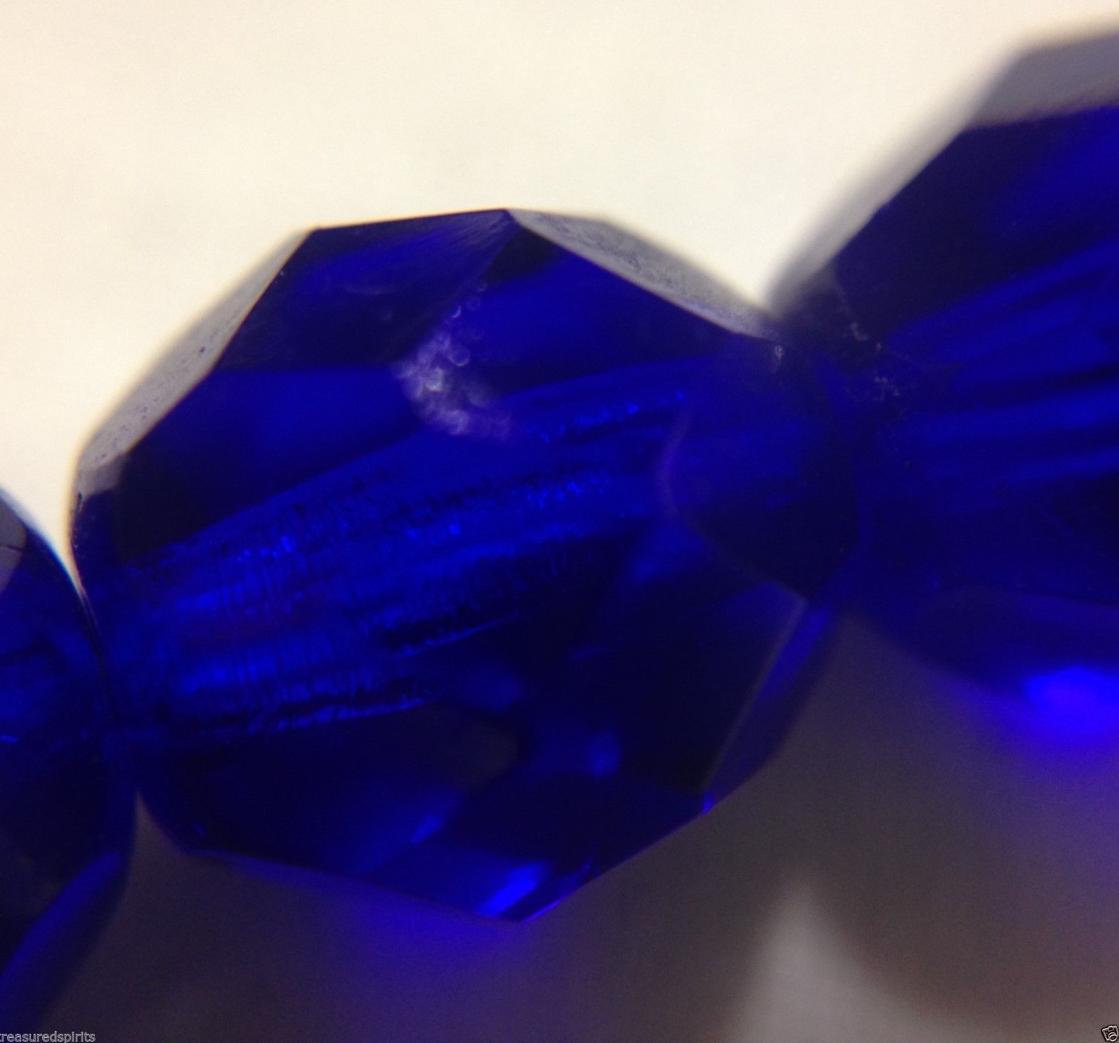 Cobalt 10mm Faceted Round Fire-Polished Czech Glass Beads, approx.25 Per Strand