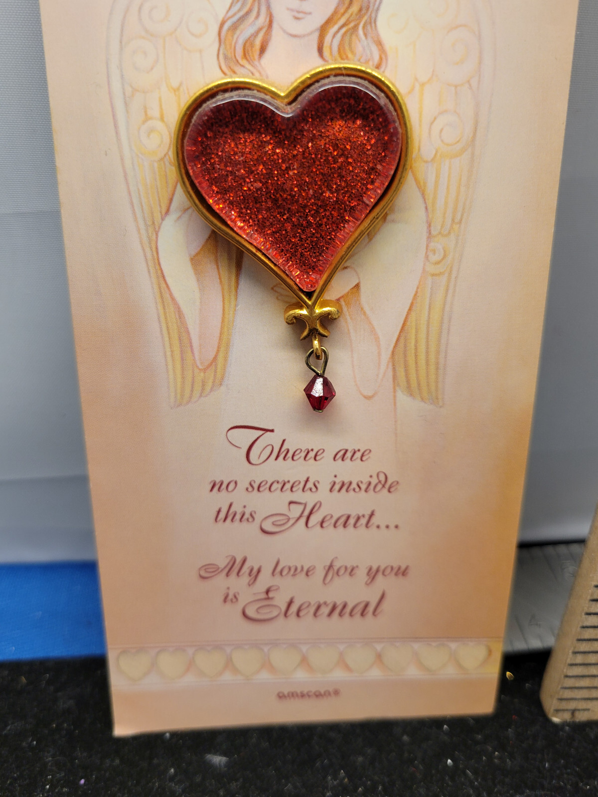 Angel Heart Pin “My Love For You Is Eternal” 2in 334C