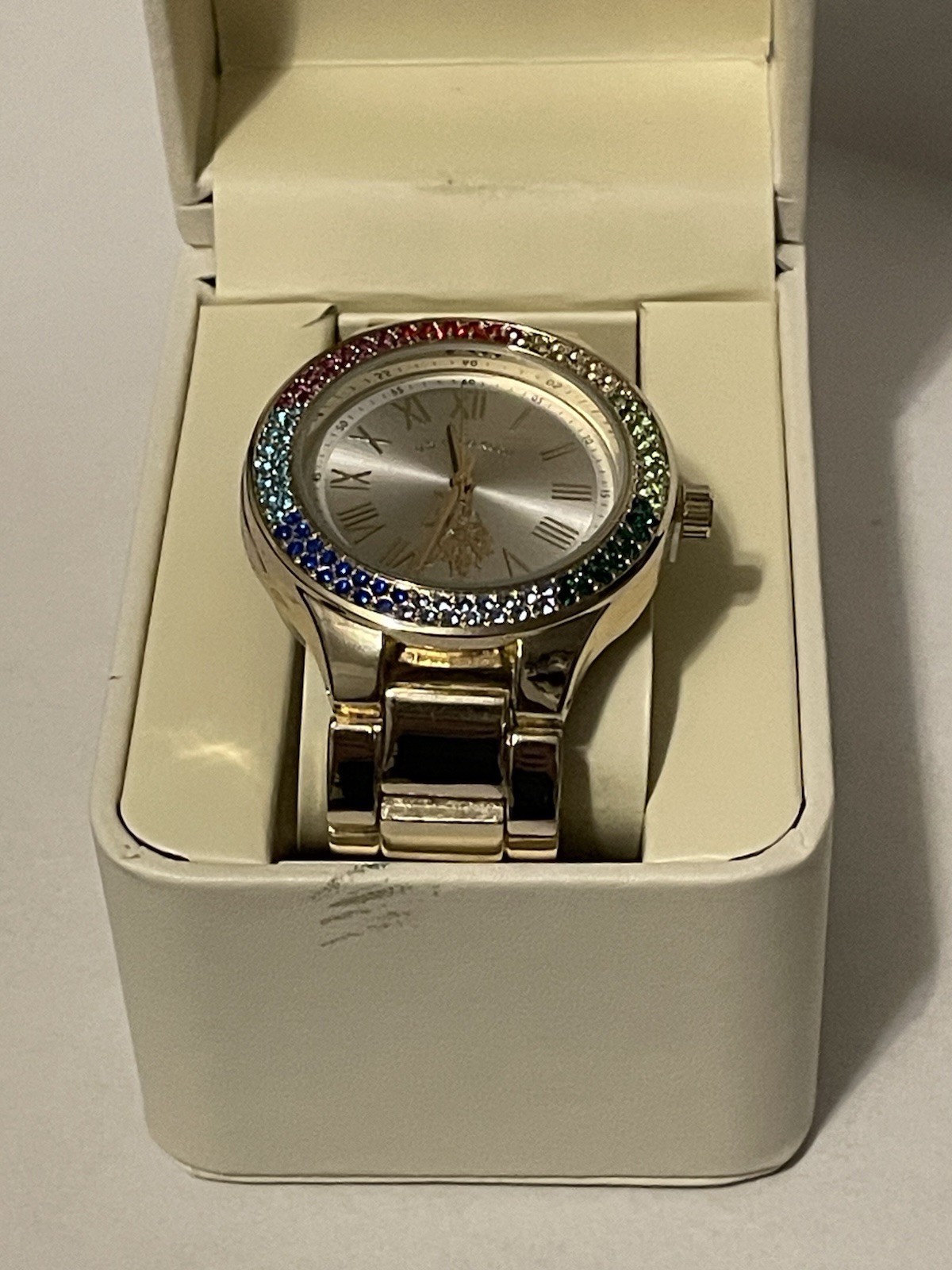 U.S. Polo Assn. Unisex Rainbow Gold Watch
