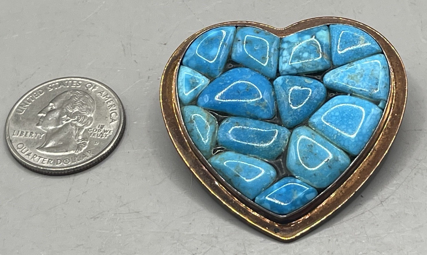 Jay King DTR Blue Basin Kingman 925 Turquoise Heart Pendant Enhancer