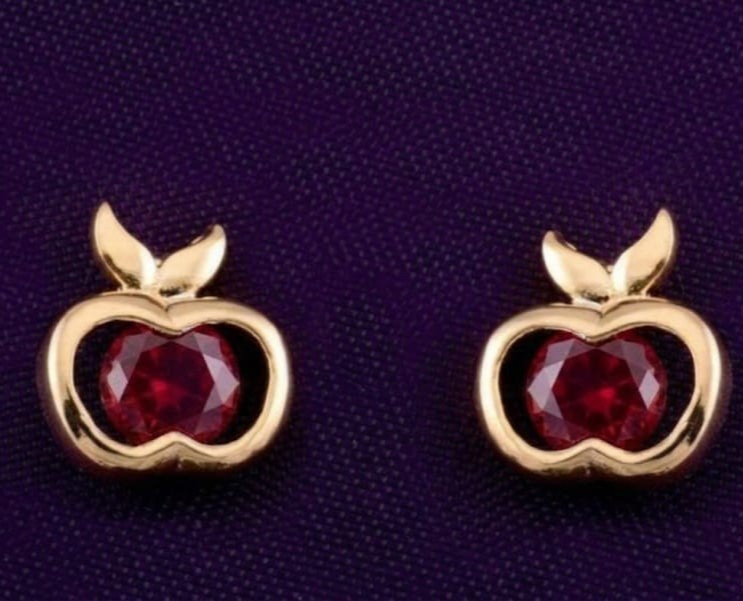 4ct Round Simulated Red Garnet Silver Halloween Stud Earrings Rose Gold Plated