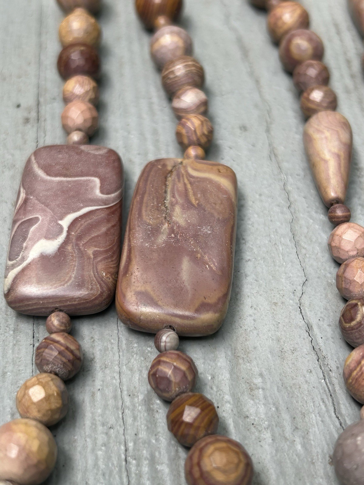 Vintage Jay King Mine Finds Mochazin Swirl Quartzite Neclace and Earring set