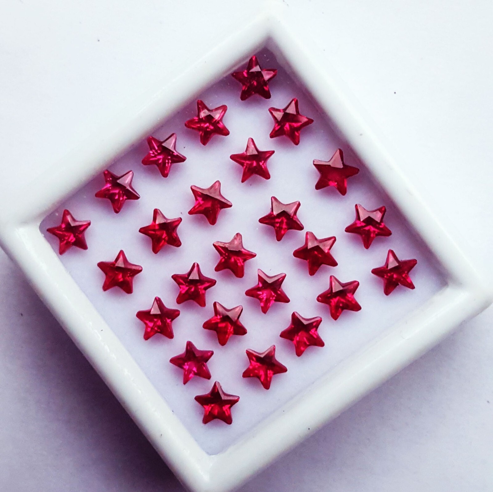 7 MM 5 Pcs Natural Red Ruby Star Cut Certified Loose Gemstone Lot