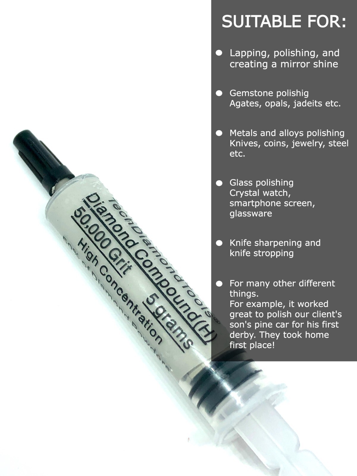 Diamond Polishing Paste 50,000 Grit 0-0.5 Micron (H) 50% Concentration, 5 Grams