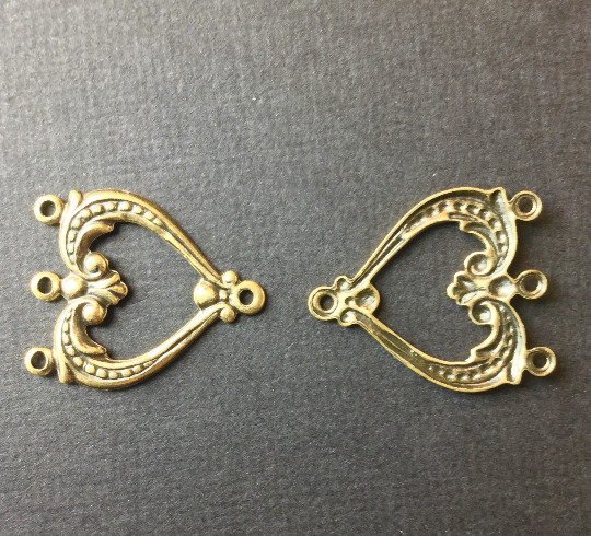 26673 4 Pc Brass Oxidized Victorian Jewelry Connector Finding