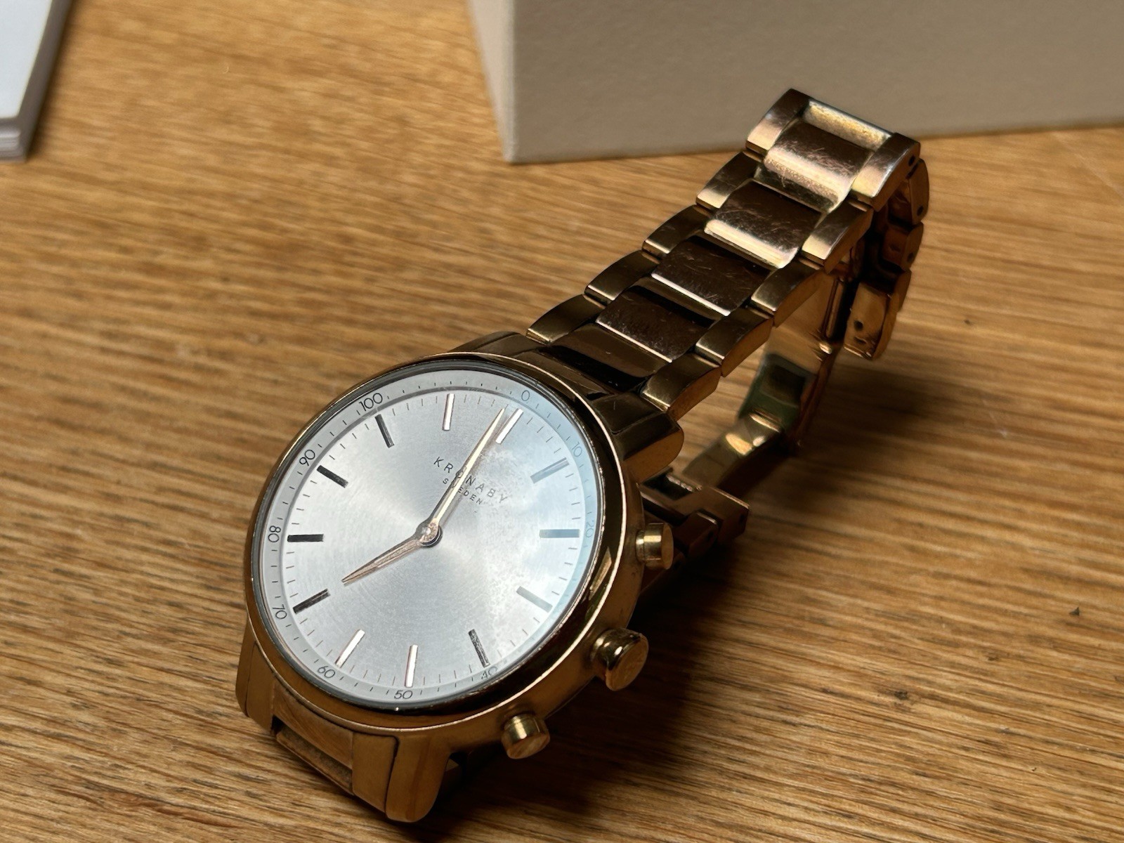 Kronaby Hybrid Smart Watch Carat 38 Rose – White, Rose Bracelet
